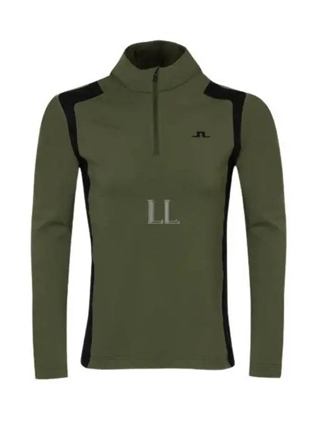 Lucas Quarter Zip Hooded Long Sleeve T-Shirt Forest Green - J.LINDEBERG - BALAAN 2