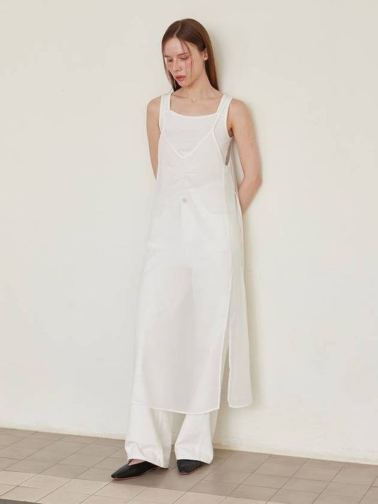 See through sleeveless long dress white - LESEIZIEME - BALAAN 1