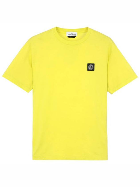 Logo Patch Short Sleeve T-Shirt Lime - STONE ISLAND - BALAAN 2