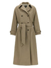 Double Brested Twill Cotton Trench Coat Beige - A.P.C. - BALAAN 1