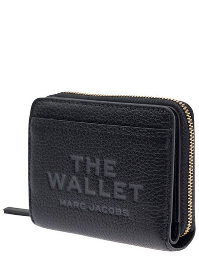 'Mini Compact' Black Wallet With Embossed Logo In Hammered Leather Woman - MARC JACOBS - BALAAN 2