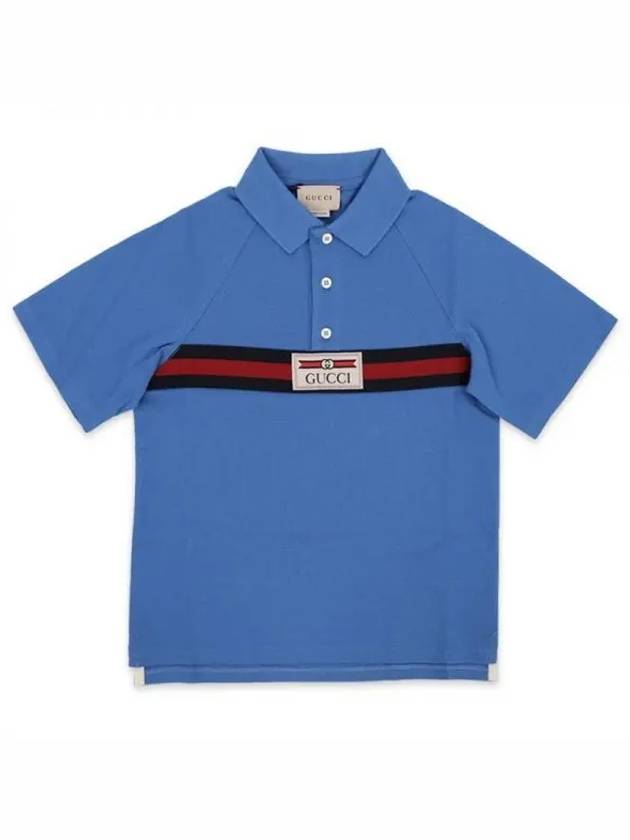 Kids Polo Shirt 758815XJF3F4573 Blue - GUCCI - BALAAN 2