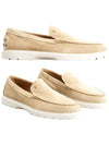 Casual Suede Slipper Loafers Beige - TOD'S - BALAAN 2