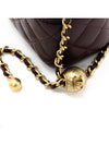 Gold Ball Vanity Bag Square Chain Small Burgundy AP1447 - CHANEL - BALAAN 6