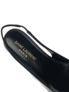 Anais Leather Slingback Flat Black - SAINT LAURENT - BALAAN 8