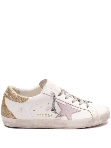 Golden Goose Super Star Leather Upper And Star Glitter Heel And Spur Shoes - GOLDEN GOOSE - BALAAN 1