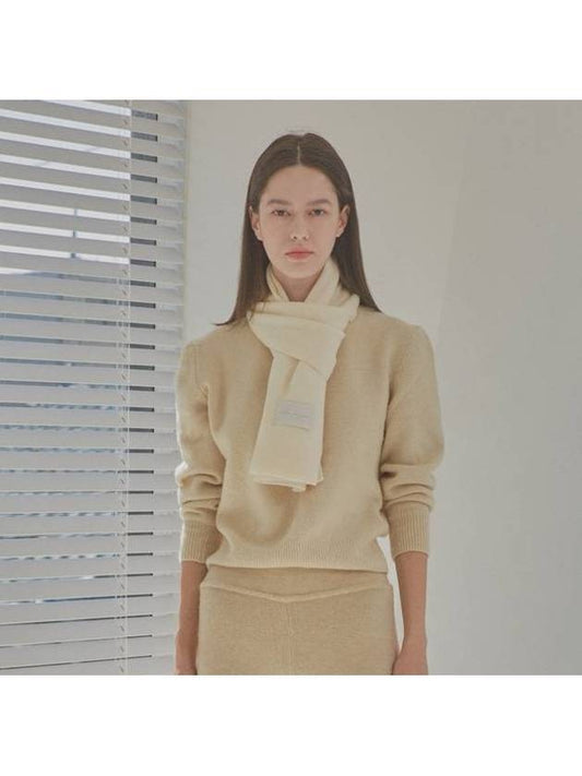 Merino Cashmere Knit Muffler Cream - WHITE PROJECT - BALAAN 1