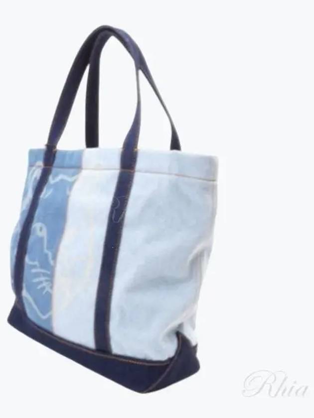 Eco Bag Foxhead Denim MW05108WW5022 - MAISON KITSUNE - BALAAN 1