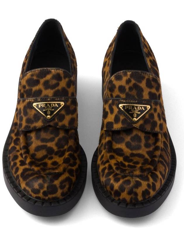 Printed Leather Loafer Chocolate - PRADA - BALAAN 5