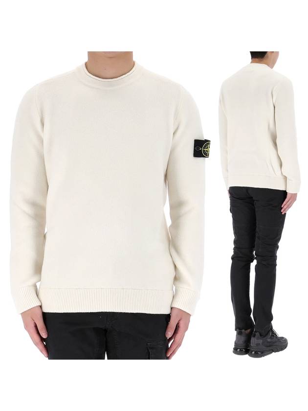 Waffen Patch Crew Neck Sweatshirt Ivory - STONE ISLAND - BALAAN 1