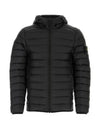 Loom Woven Chambers R-Nylon Down-TC Light Hoodie Down Jacket Black - STONE ISLAND - BALAAN 2