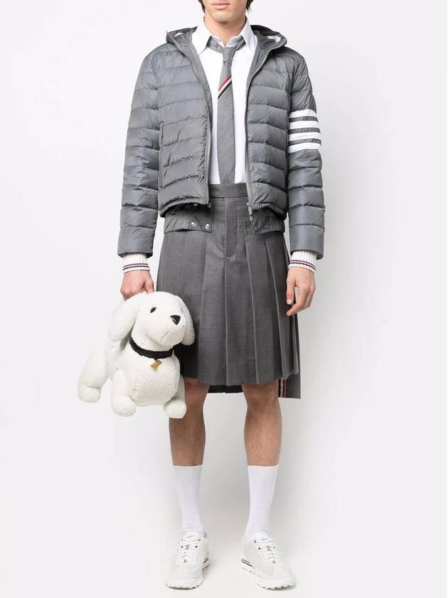 Poly Twill Down Filled 4-Bar Ski Padding Grey - THOM BROWNE - BALAAN 3