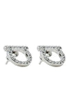 Gancini Crystal Large Earrings Silver - SALVATORE FERRAGAMO - BALAAN 3