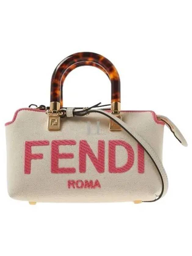 By The Way Small Canvas Tote Bag Red White - FENDI - BALAAN 2