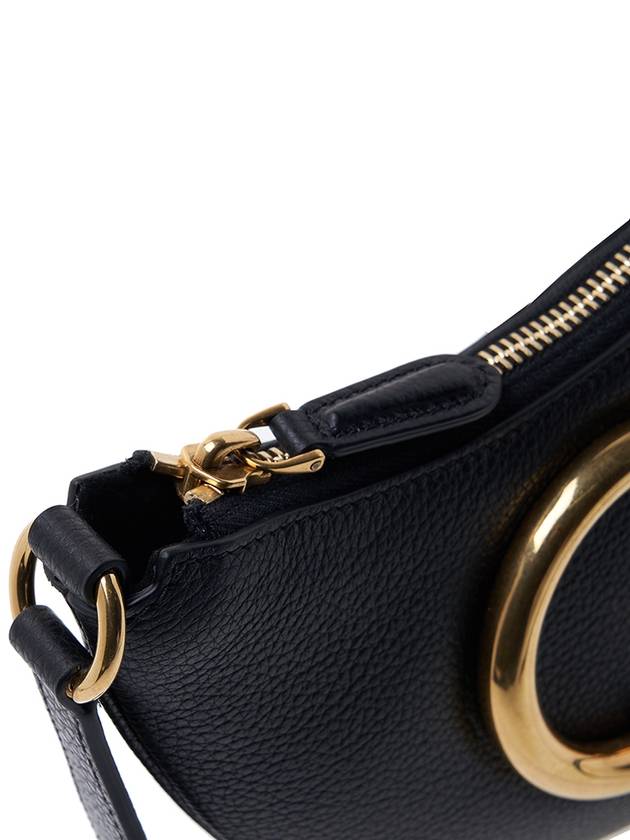 Maxi Gancini Small Shoulder Bag Black - SALVATORE FERRAGAMO - BALAAN 9