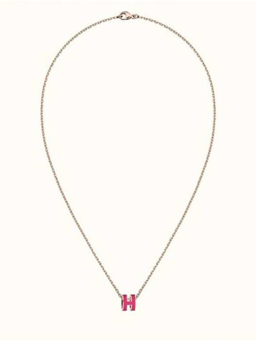 Women's Mini PopAche Necklace Rose Gold Rose Extreme Necklace H147992FOS - HERMES - BALAAN 1