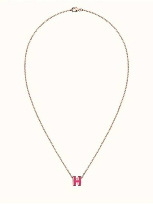 Women's Mini PopAche Necklace Rose Gold Rose Extreme Necklace H147992FOS - HERMES - BALAAN 1