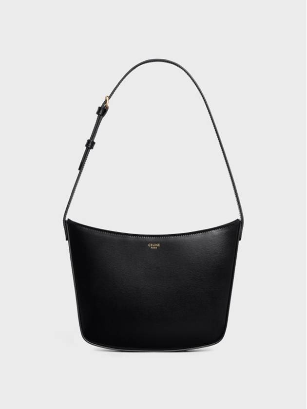 Medium Shiny Calfskin Croque Shoulder Bag Black - CELINE - BALAAN 2