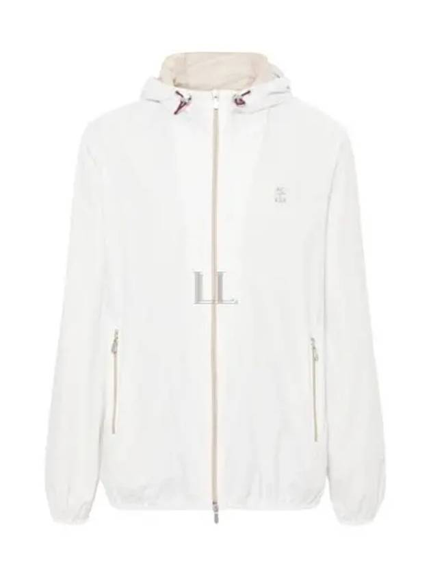 Embroidered Logo Zip-up Hoodie White - BRUNELLO CUCINELLI - BALAAN 2