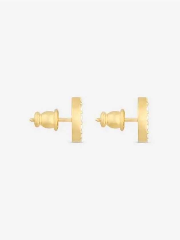 Petit CD Stud Crystal Earrings Gold - DIOR - BALAAN 5