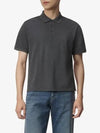 Cassandre Cotton Polo Shirt Grey - SAINT LAURENT - BALAAN 2