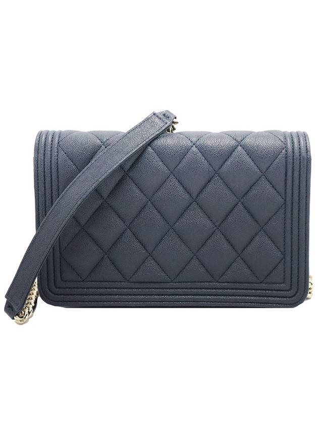 Chanel AP1117 Navy Caviar Boy WOC Gold Small Shoulder Bag 30s - CHANEL - BALAAN 4