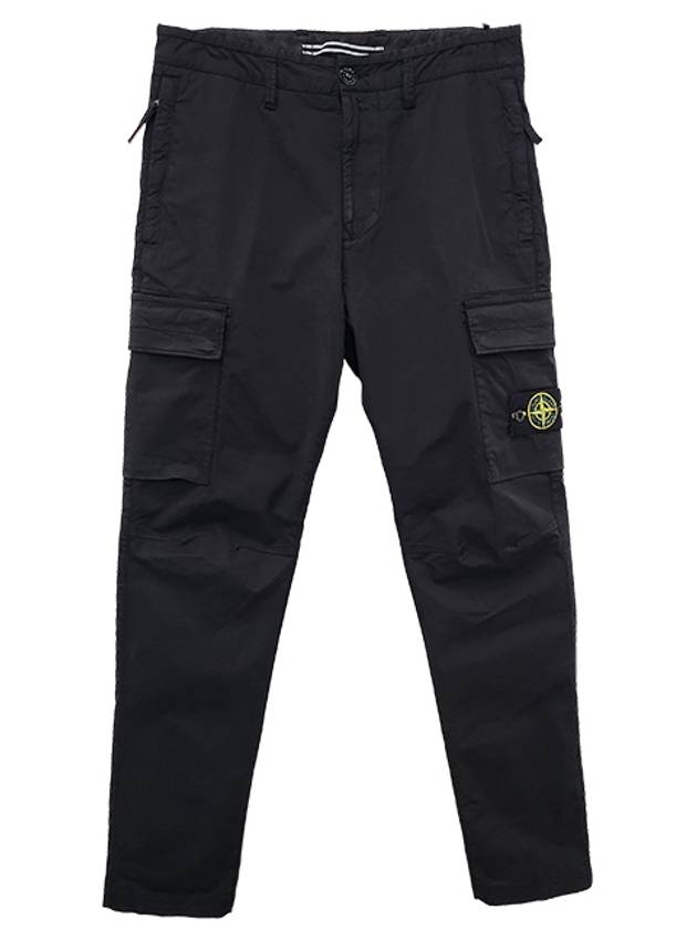 Compass Badge Gabardine Cargo Straight Pants Black - STONE ISLAND - BALAAN 3