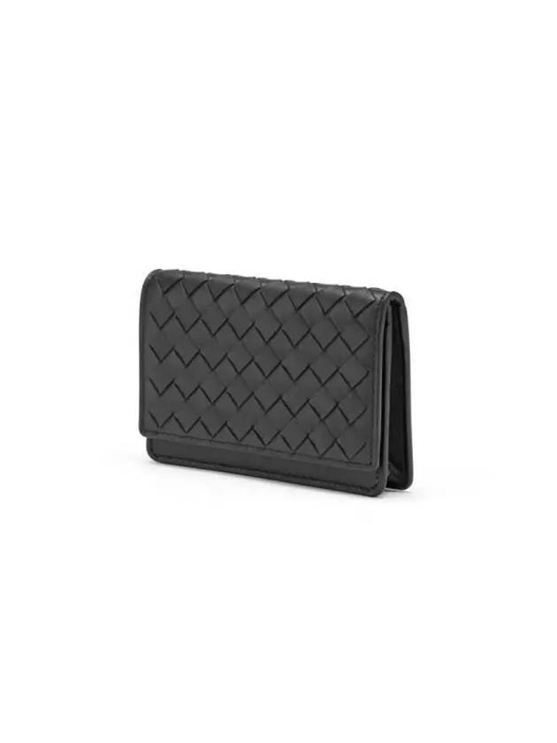 Intrecciato Flap Card Wallet Navy - BOTTEGA VENETA - BALAAN 4