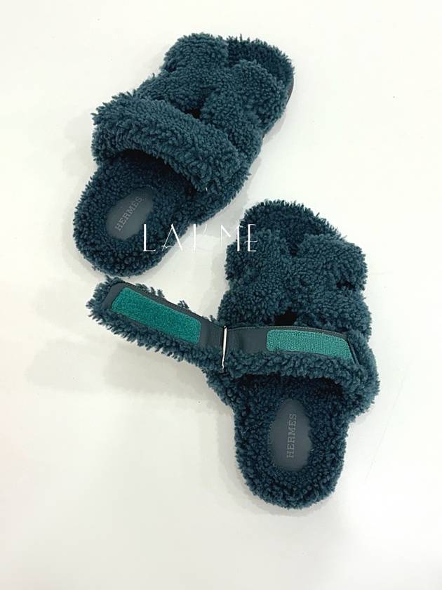 Women s Fleece Sandals Chypre Vert Anglais - HERMES - BALAAN 5