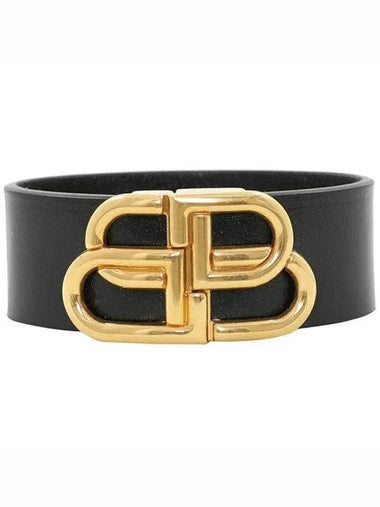 Double B Logo Buckle Leather Belt Black - BALENCIAGA - BALAAN 1