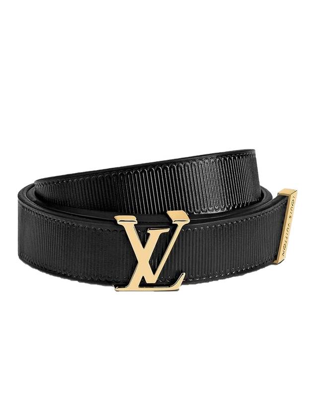 Gold LV Initial Couture 20MM Belt Black - LOUIS VUITTON - BALAAN 1