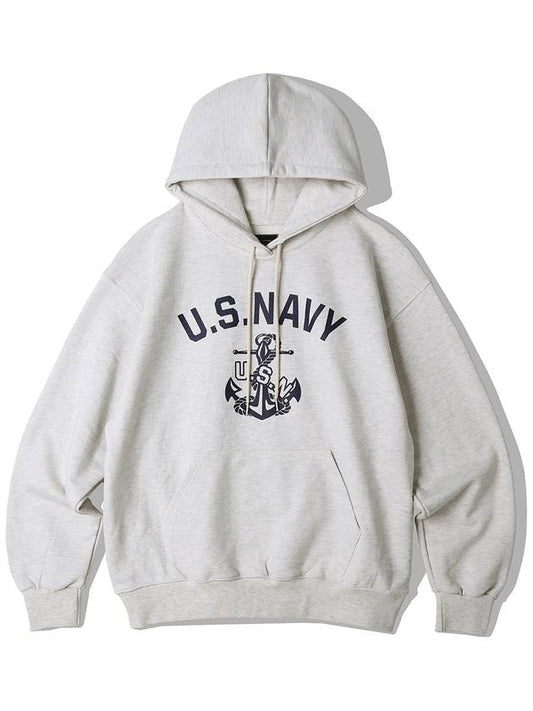 USN Heavyweight Hoodie Oatmeal - KND - BALAAN 2