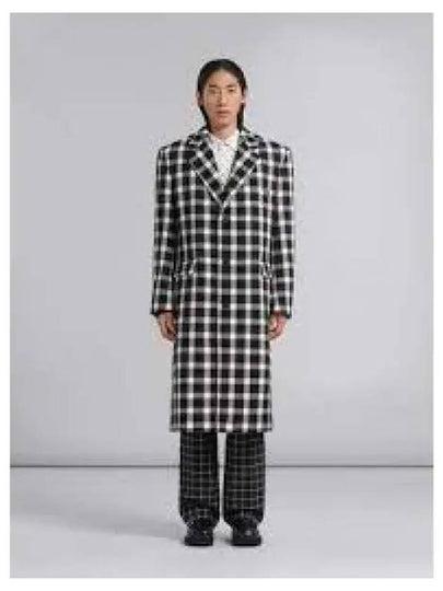 Check Pattern Tailored Wool Single Coat Black - MARNI - BALAAN 2