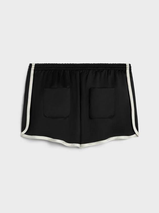 Mini Triomphe Satin Shorts Black - CELINE - BALAAN 3