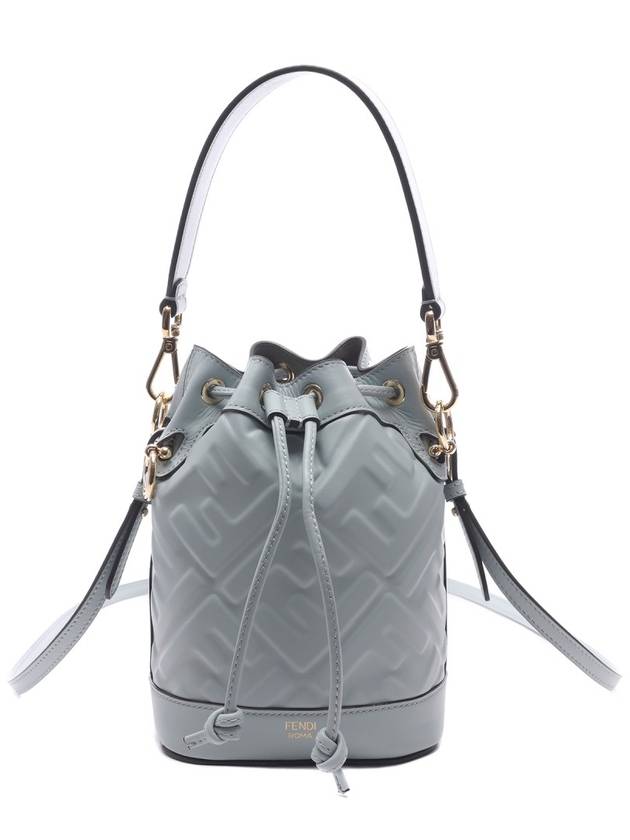 Mon Tresor FF Motif Leather Mini Bag Light Blue - FENDI - BALAAN 3