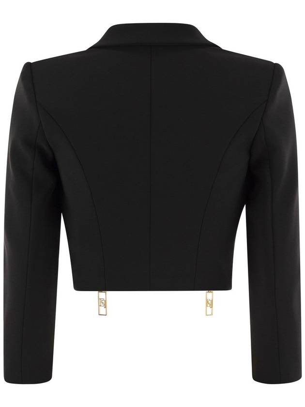 Stretch crepe cropped jacket with zip - ELISABETTA FRANCHI - BALAAN 2