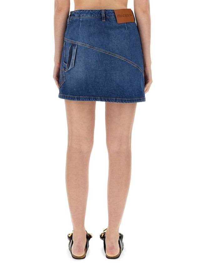 Twister Mini Denim A-Line Skirt Blue - JW ANDERSON - BALAAN 4