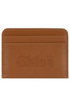 Sense Embroidered Logo Calfskin Card Wallet Brown - CHLOE - BALAAN 2