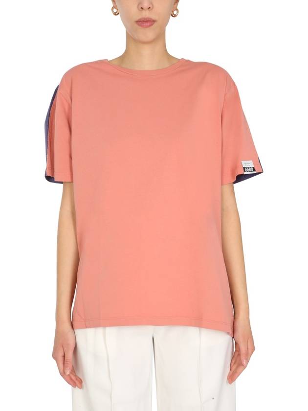 Aira Crew Neck Cotton Short Sleeve T-Shirt Peach - GOLDEN GOOSE - BALAAN 2