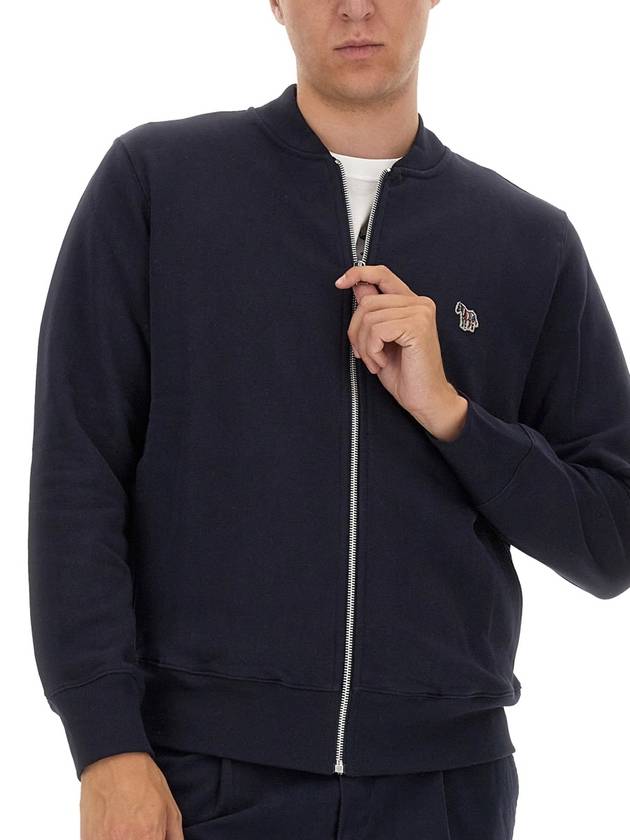 Zebra Logo Cotton Bomber Jacket Navy - PAUL SMITH - BALAAN 5