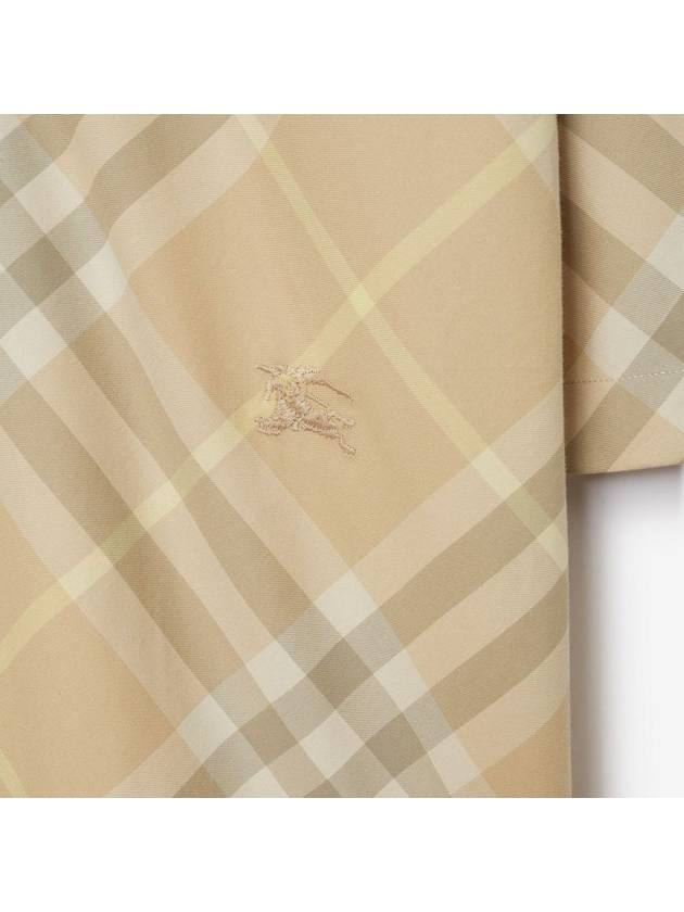 Check Short Sleeve Shirt Beige - BURBERRY - BALAAN 6