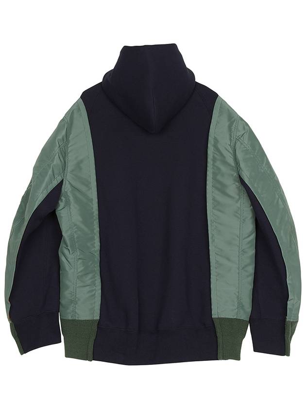 Sweat Zip-Up Hoodie Navy Khaki - SACAI - BALAAN 3