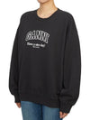 Isoli Oversized Cotton Sweatshirt Black - GANNI - BALAAN 3