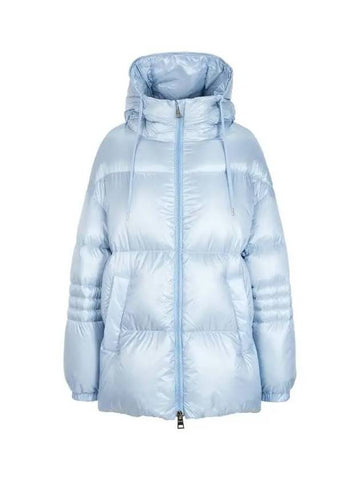 Women s string high neck hooded goose down padded coat light blue 270950 - HERNO - BALAAN 1