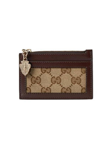 Luce Canvas Card Wallet Beige Ebony - GUCCI - BALAAN 1