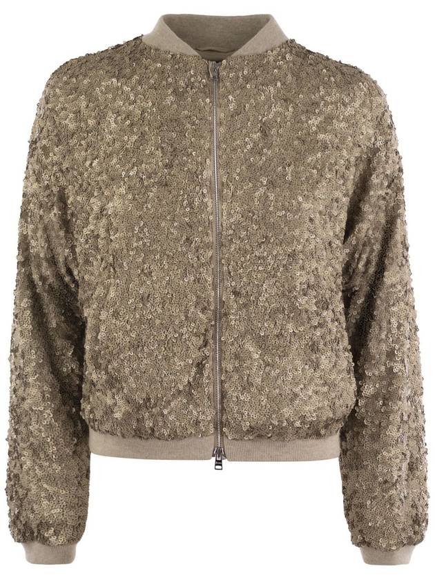 Sequin Bomber Jacket Gold - HERNO - BALAAN 2