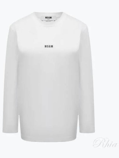 Micro Logo Print Long Sleeve T-Shirt Ivory - MSGM - BALAAN 2