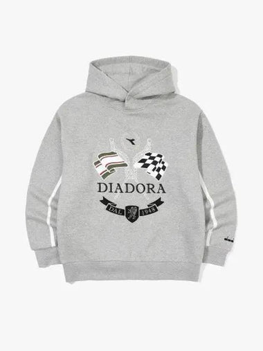 Diadora Winter Pitcrew Racing Fleece Hoodie MELANGE GRAY - DIADORA - BALAAN 1