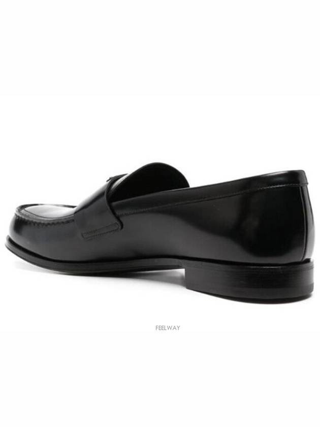 Brushed Leather Loafers Black - PRADA - BALAAN 5