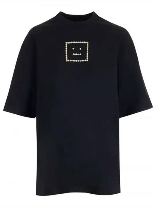 Stone Face Logo Short Sleeve T-Shirt Black - ACNE STUDIOS - BALAAN 1